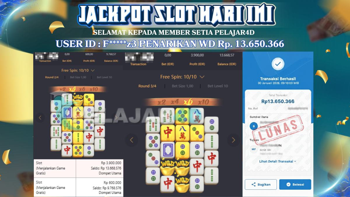 Jackpot Hari ini Di Slot Pg Soft Game Mahjong Ways 2 Rp 13.650.366