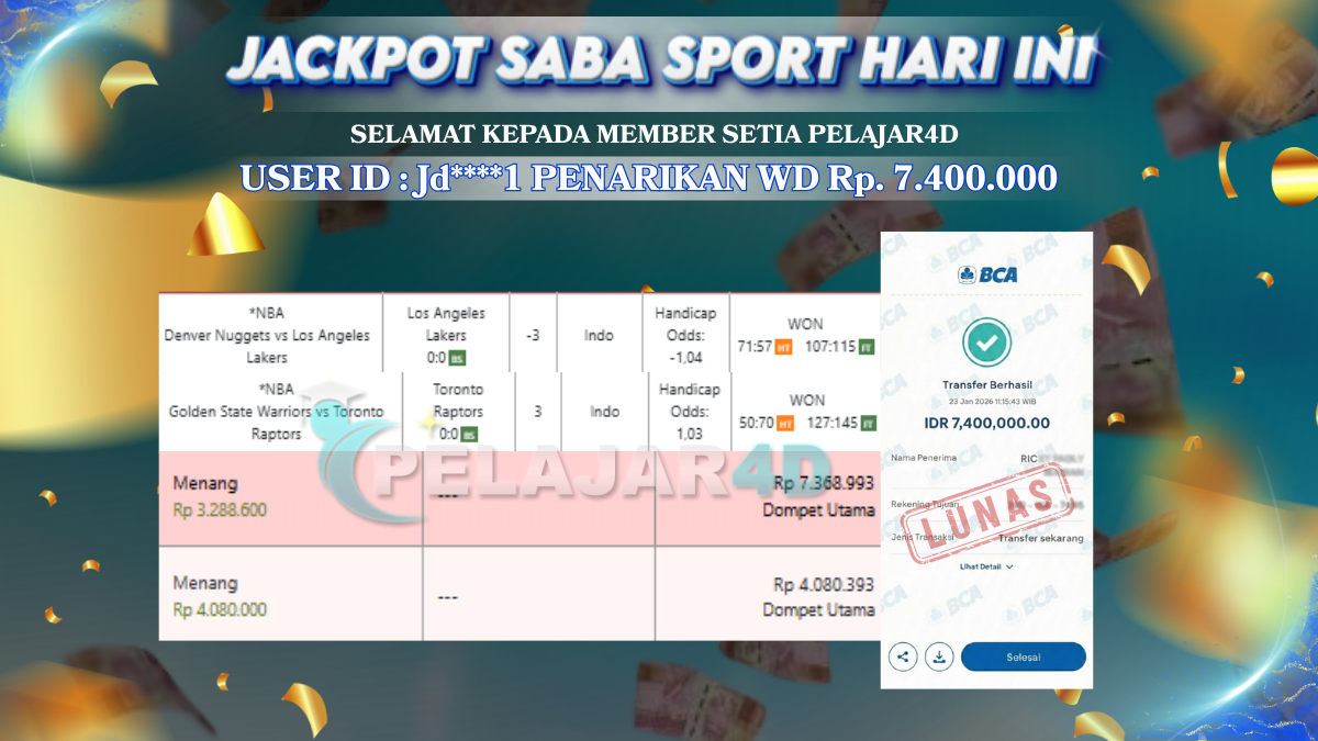 Jackpot Hari ini Di Saba Sport Game Basketball Rp 7.400.000