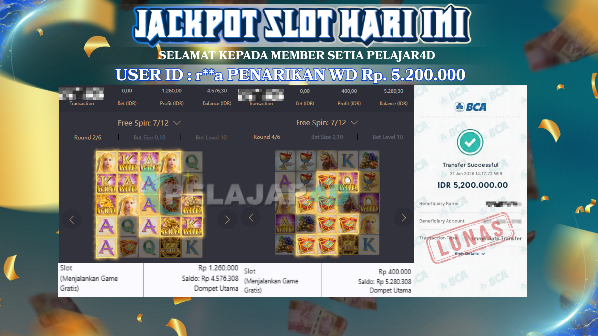 Jackpot Hari ini Di Slot Pg Soft Game Midas Fortune Rp 5.200.000