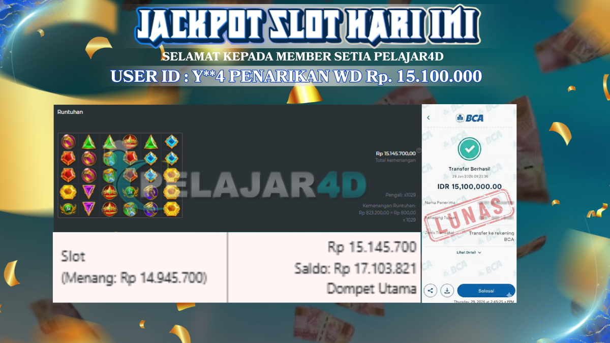Jackpot Hari ini Di Slot Pragmatic Play Game Gates of Olympus 1000 Rp 15.100.000