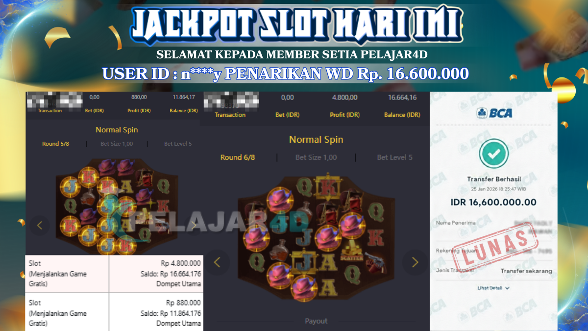 Jackpot Hari ini Di Slot Pg Soft Game Wild Bounty Showdown Rp 16.600.000