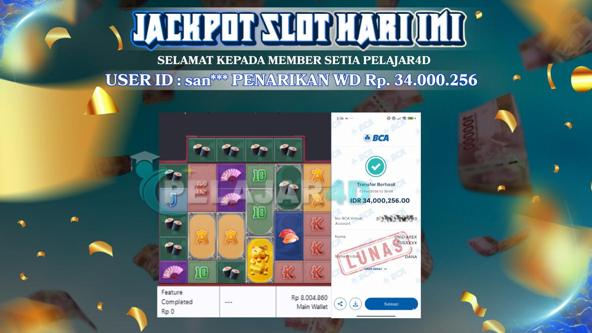 Selalu memuaskan hasil dari kemenangan member baru Rp. 34.000.256