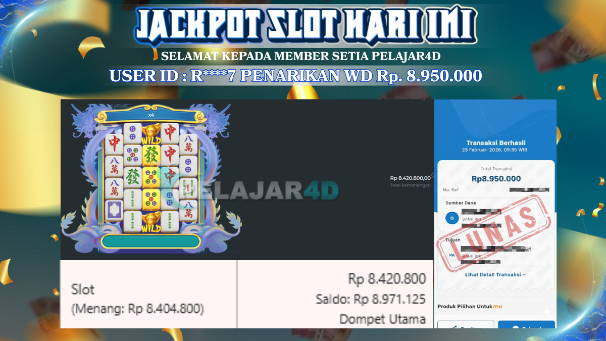 Jackpot Hari ini Di Slot Pragmatic Play Game Mahjong Wins 3 – Black Scatter Rp 8.950.000