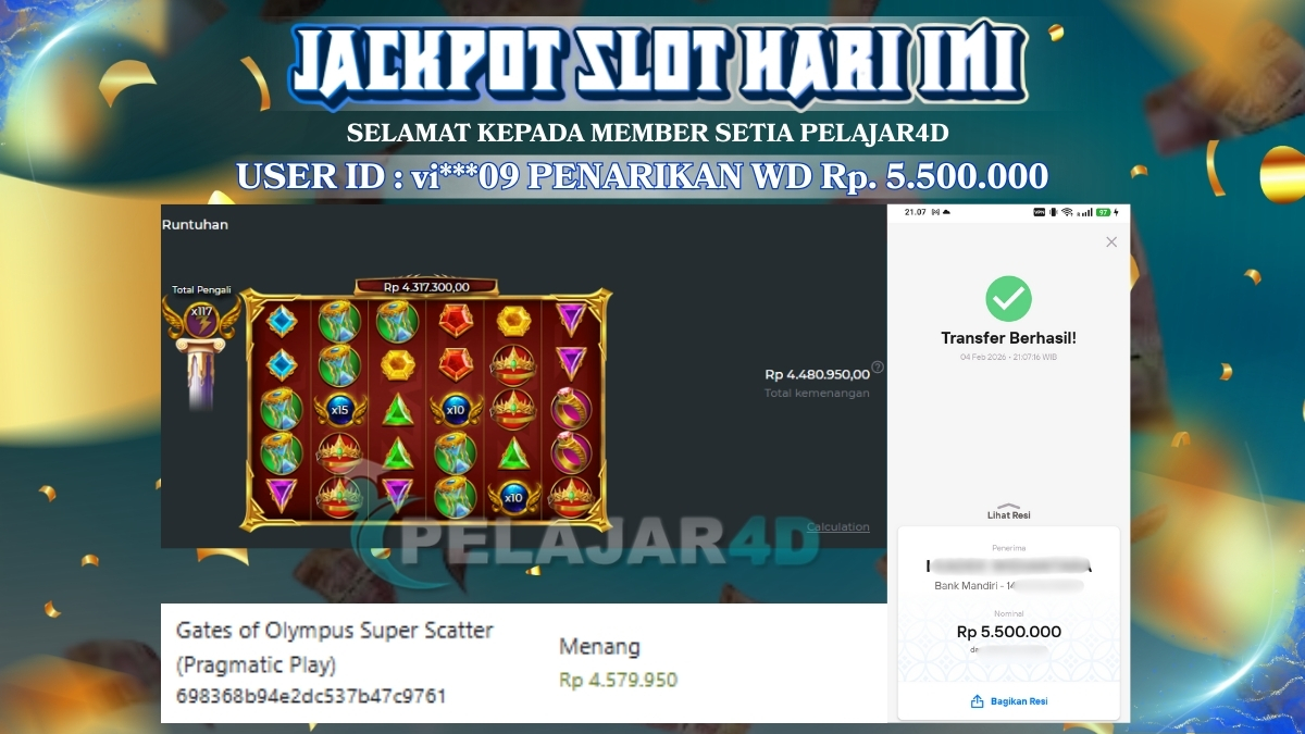 Wede lagi member baru main game gates of olympus super scatter Rp. 5.500.000