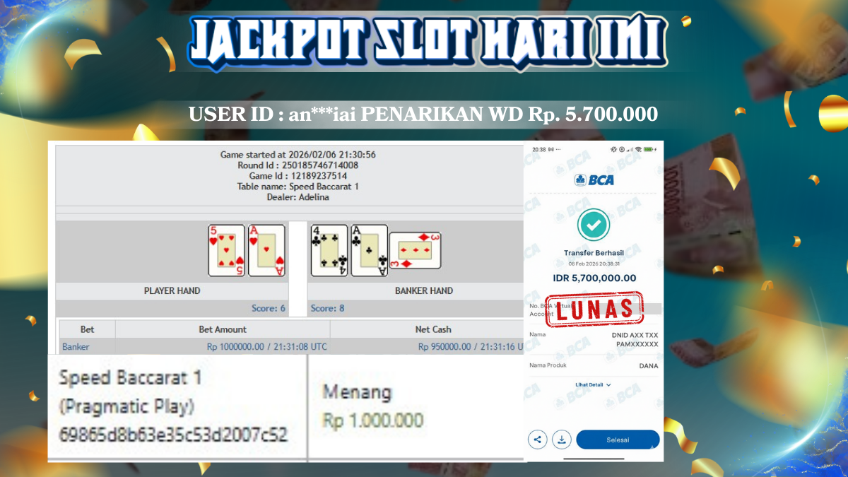 JELAS BUKTI NYA NYATA HASIL NYA MENANG TERUS Rp 5.700.000