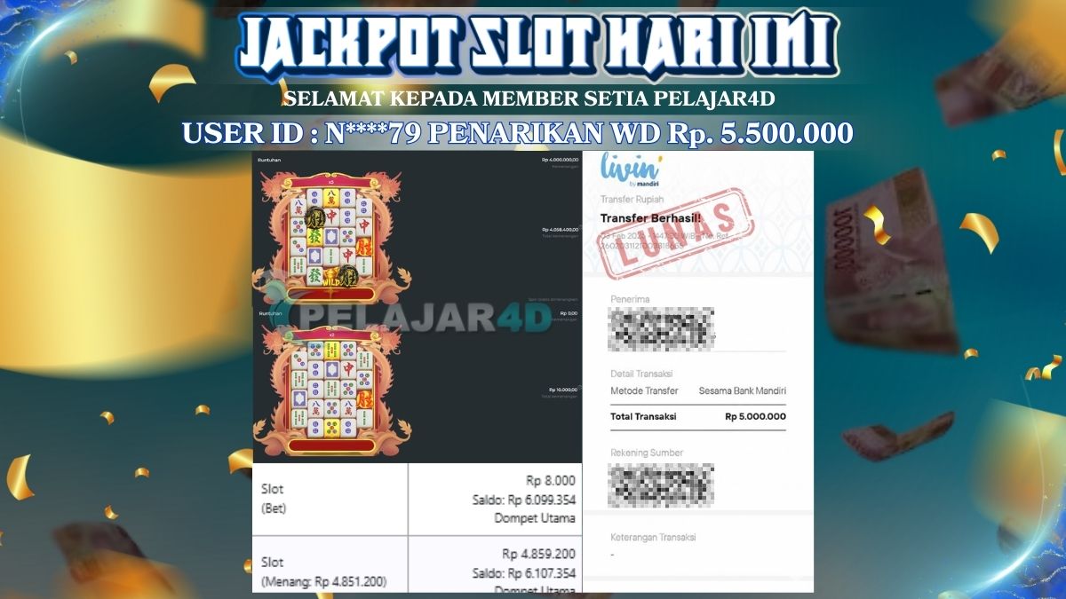Jackpot Hari ini Di Slot Pg Soft Game Mahjong Ways 2 Rp 5.500.000