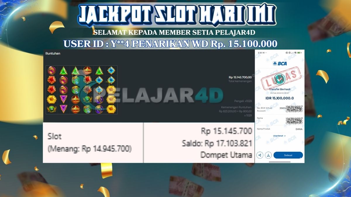 Jackpot Hari ini Di Slot Pragmatic Gates Of Olympus Sebesar 15.100.000