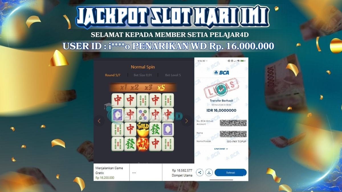 JACKPOT TERUS SITUS GACOR ANTI RUNGKAT WEDE HARI INI Rp. 16.000.000