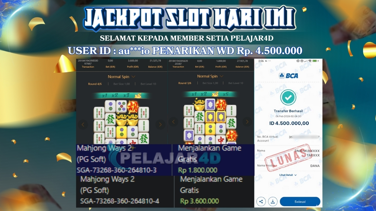 Hari ini baru daftar member wd di mahjong ways 2 Rp. 4.500.000