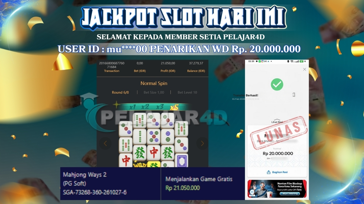 Member baru pasti puas, wd dengan game rekomendasi Rp. 20.000.000