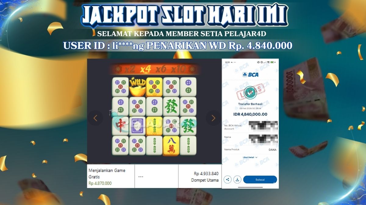 Kemenangan di Game Mahjong Ways di Bayar Lunas Rp. 4.840.000