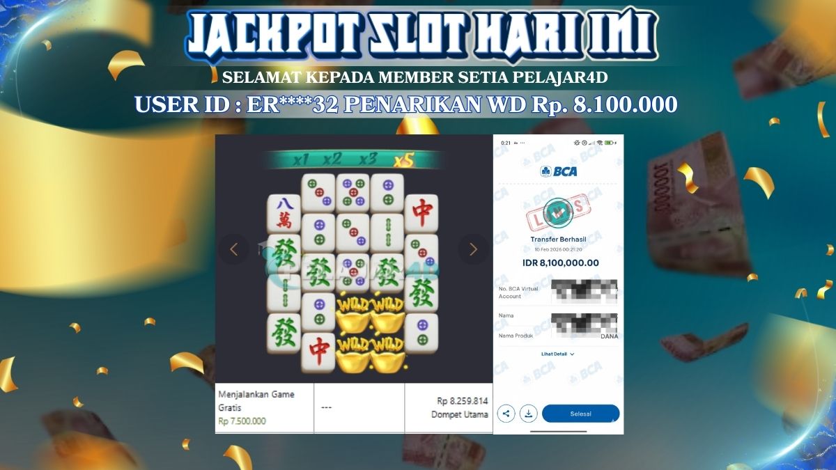 Kemenangan di Game Mahjong Ways 2 di Bayar Lunas Rp. 8.100.000