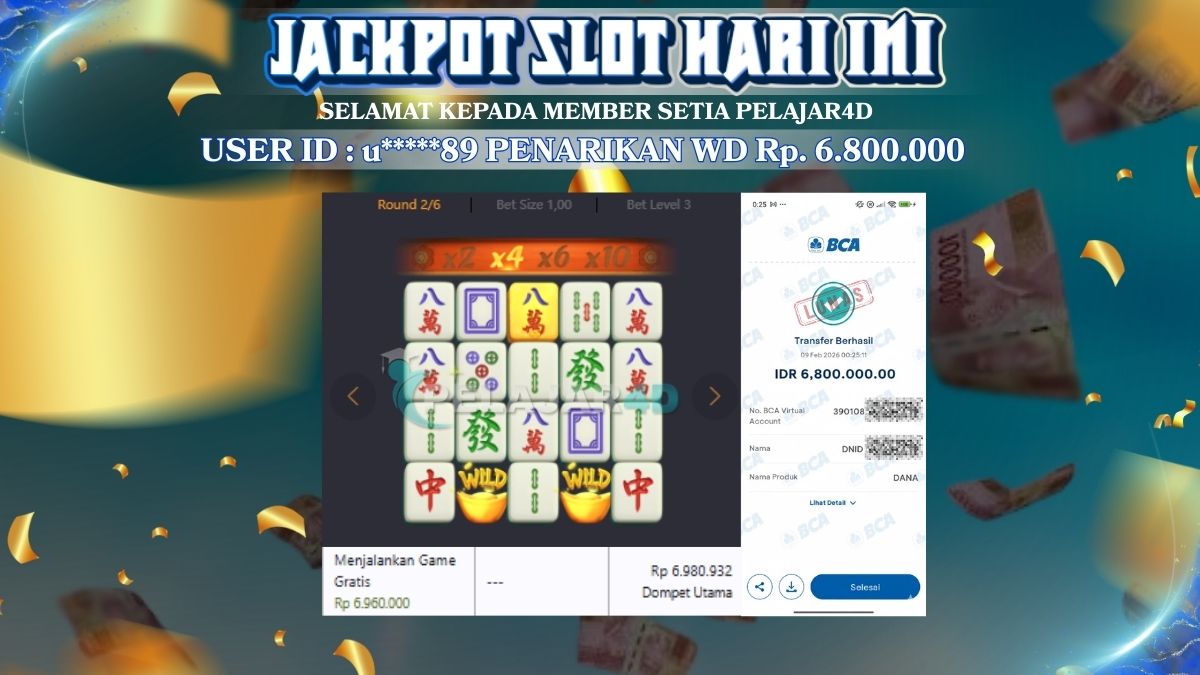 Kemenangan di Game Mahjong Ways di Bayar Lunas Rp. 6.800.000