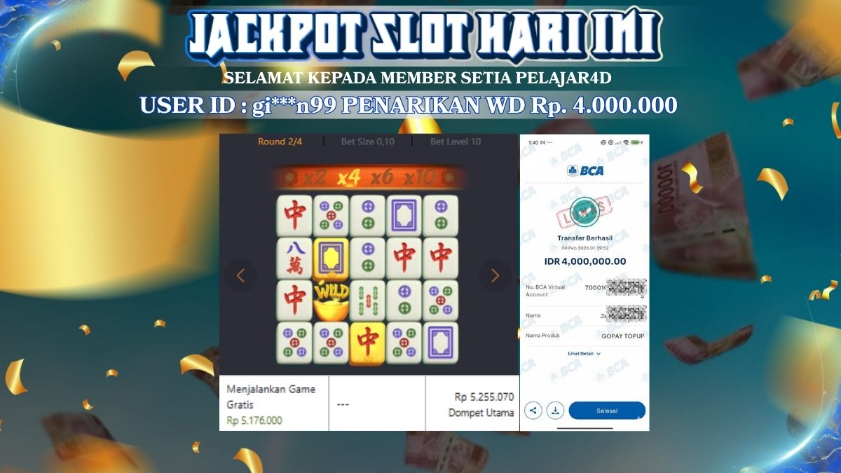 Kemenangan di Game Mahjong Ways di Bayar Lunas Rp. 4.000.000